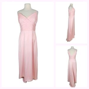 Belsoie Blush Pink Chiffon Floor Length Gown